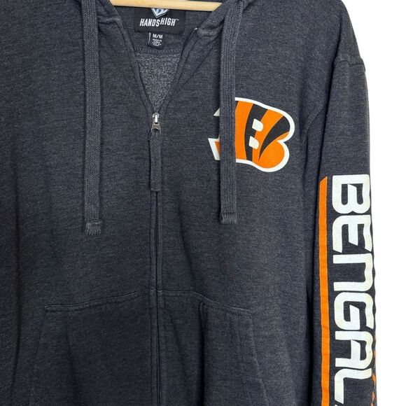 Cincinnati Bengals Football Unisex Blue Grey Full Zip Hoodie Sweatshirt Size M - Picture 2 of 6